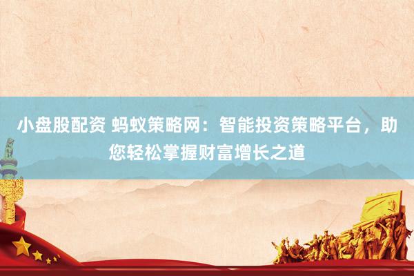 小盘股配资 蚂蚁策略网：智能投资策略平台，助您轻松掌握财富增长之道