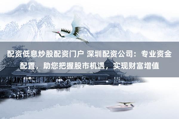 配资低息炒股配资门户 深圳配资公司：专业资金配置，助您把握股市机遇，实现财富增值