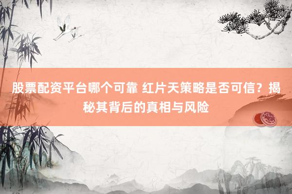 股票配资平台哪个可靠 红片天策略是否可信？揭秘其背后的真相与风险