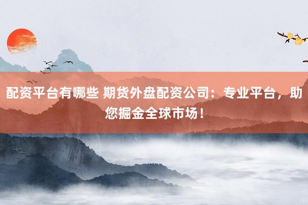 配资平台有哪些 期货外盘配资公司：专业平台，助您掘金全球市场！