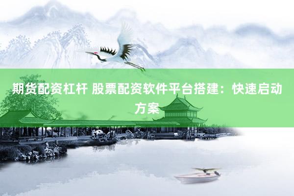 期货配资杠杆 股票配资软件平台搭建：快速启动方案