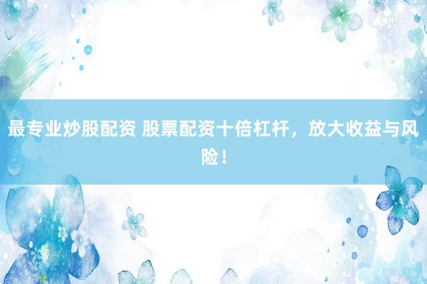 最专业炒股配资 股票配资十倍杠杆，放大收益与风险！