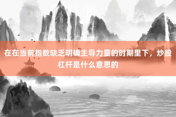 在在当前指数缺乏明确主导力量的时期里下，炒股杠杆是什么意思的